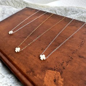 white cross bead gold chain necklaces